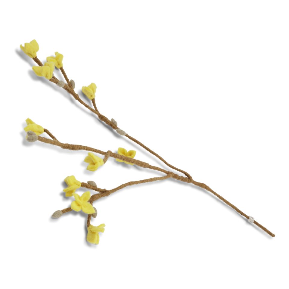 Felt Branch - Golden Bell Flowers