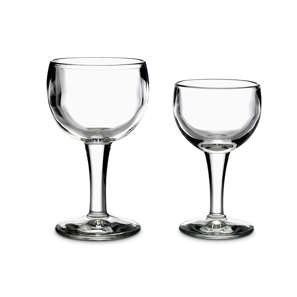 Bistrot wine glasses, large and small.