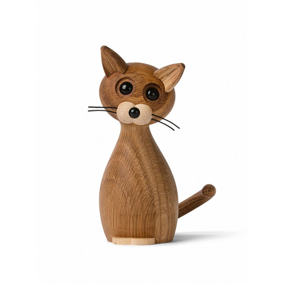 Luckly Cat oak and ash figure with adjustable head.