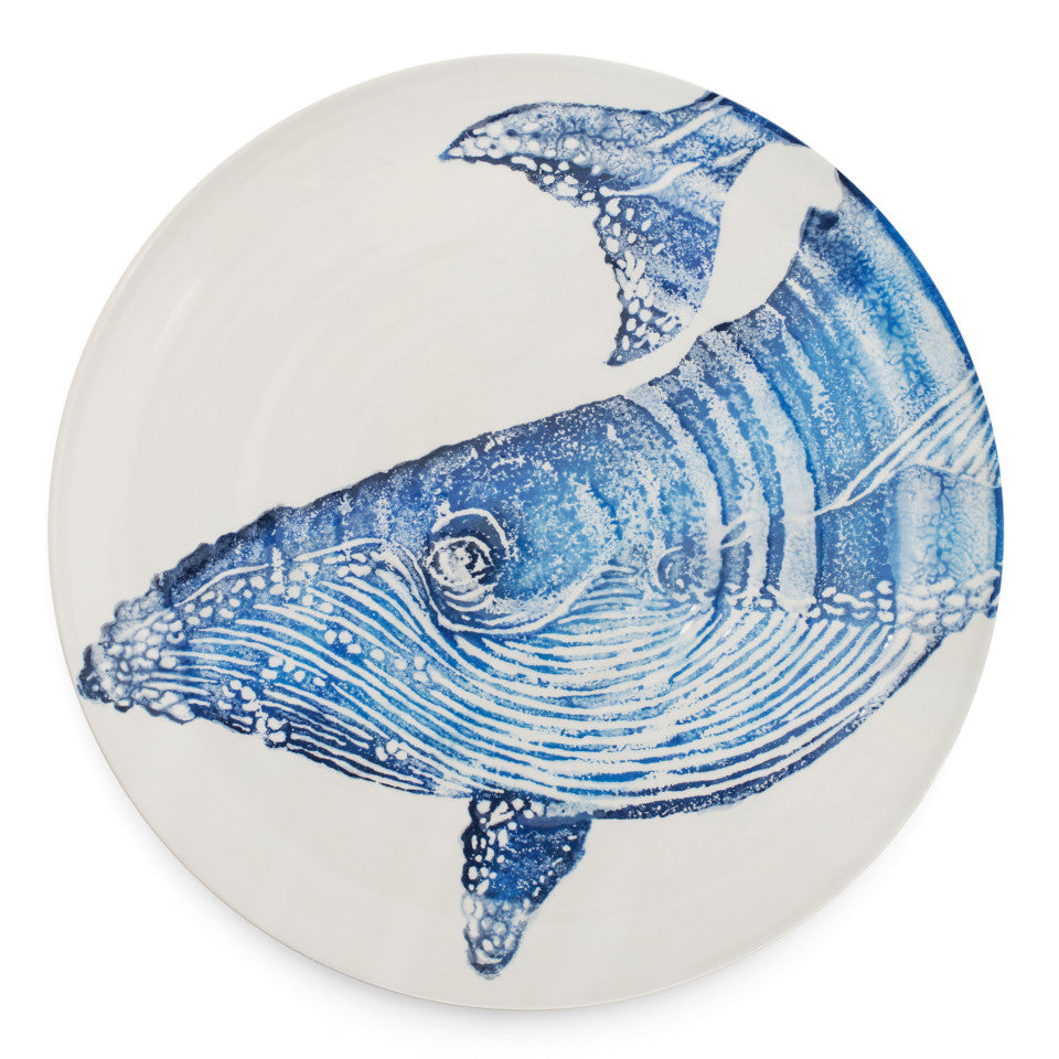 Sea Creatures earthenware Whale platter, 36.5 cm.
