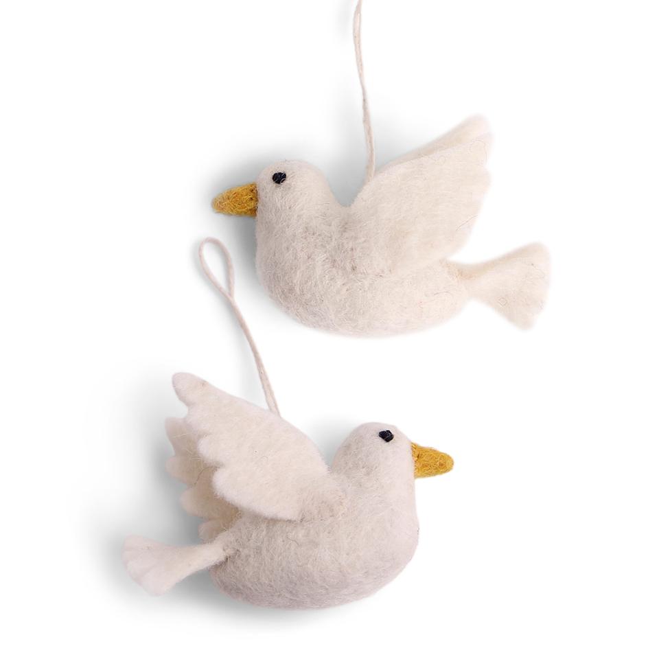 Dove Felt Decoration Set of 2