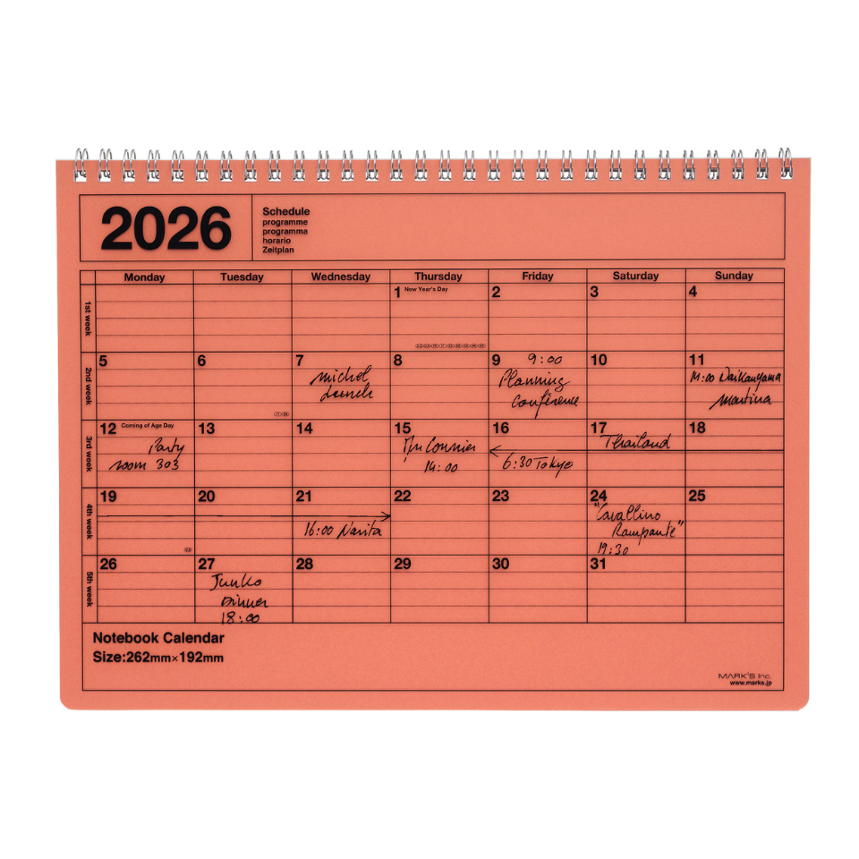 Mark's Notebook Calendar Large 2026
