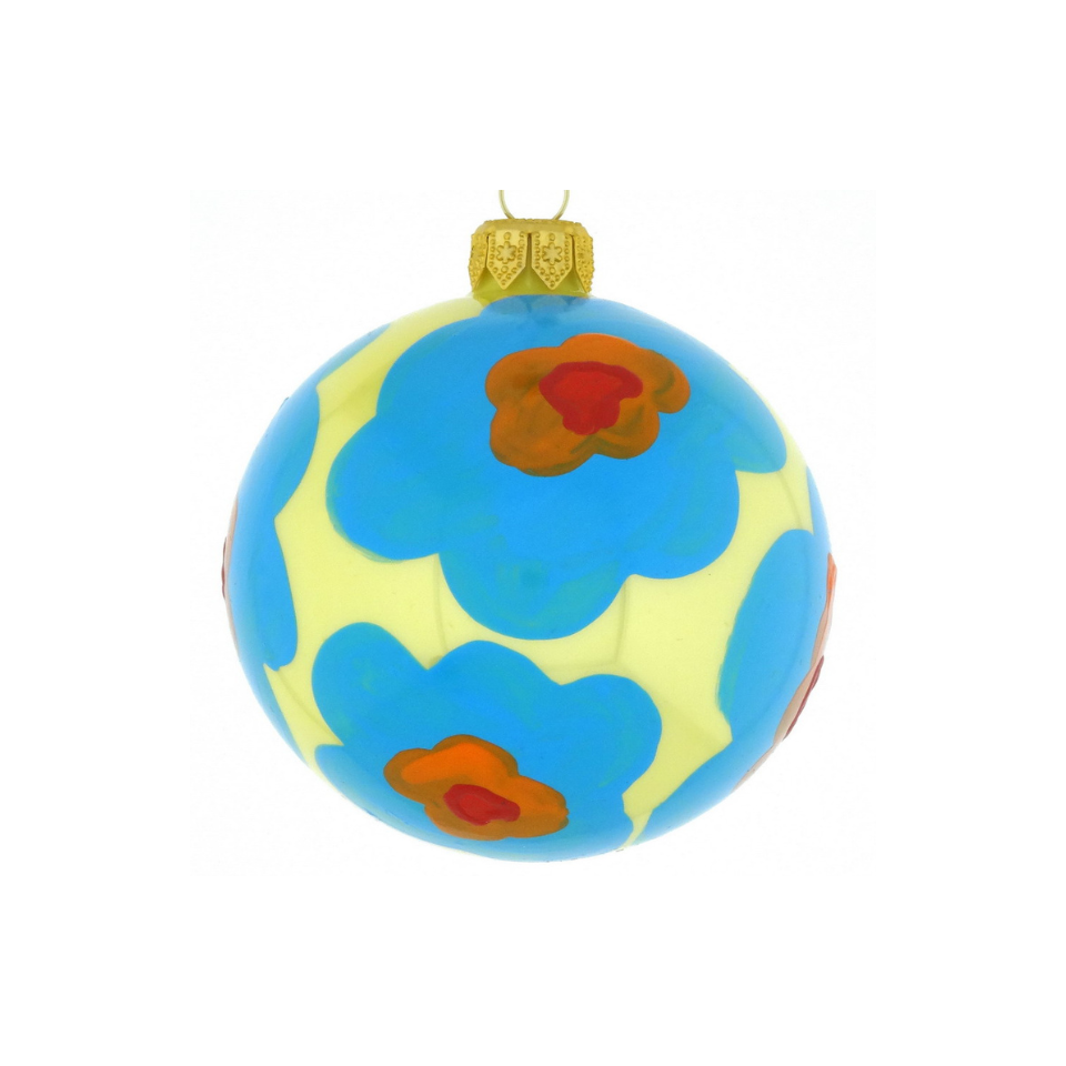 Decorative ball with floral design on a white background