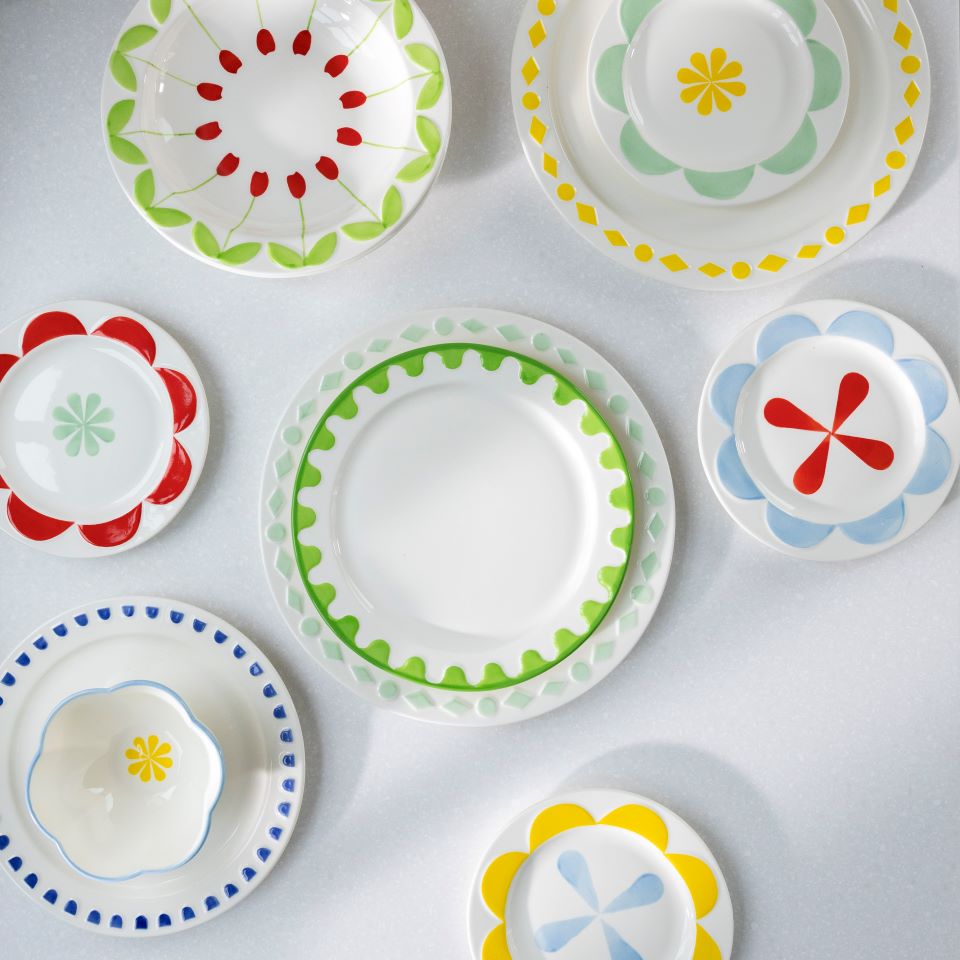 Folk Small Plate Set 4