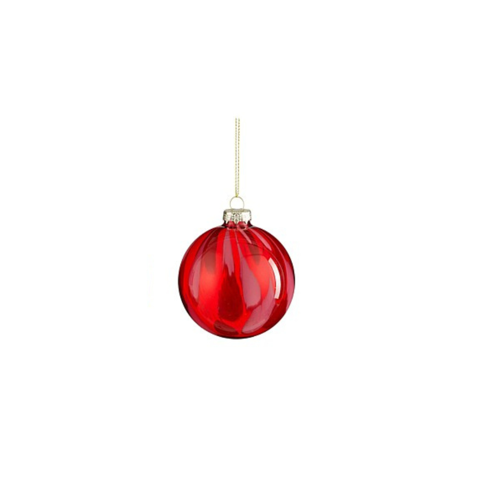 Splatter Glass Bauble Red