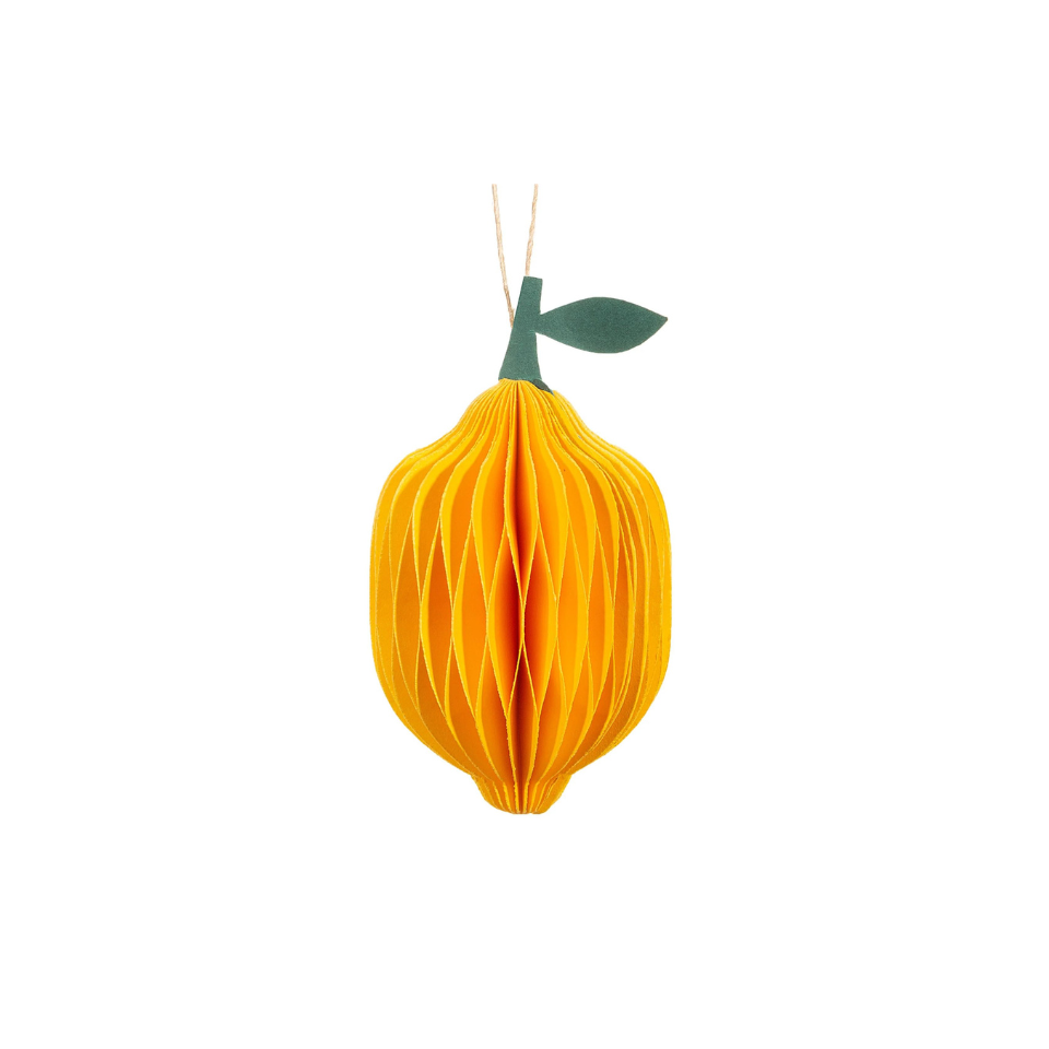 Honeycomb Paper Hanging Decoration - Lemon