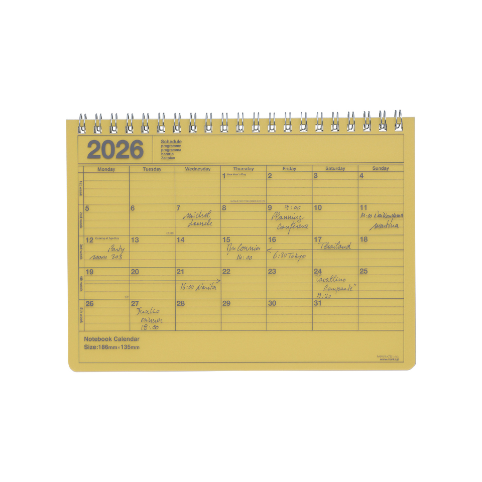 Mark's Notebook Calendar Small 2026
