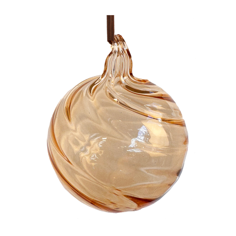 Glass Ball Swirl Transparent Brown