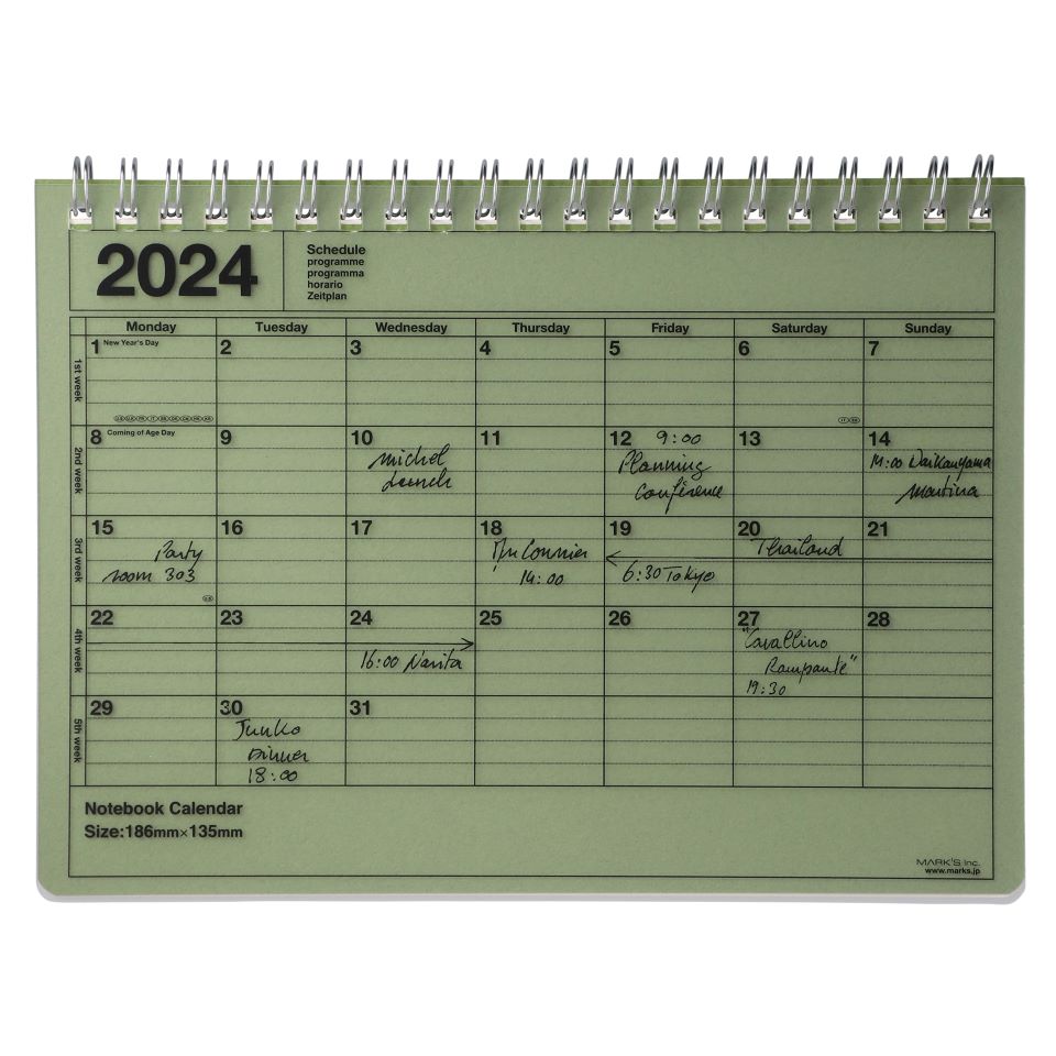 Mark's Notebook Calendar Large 2024