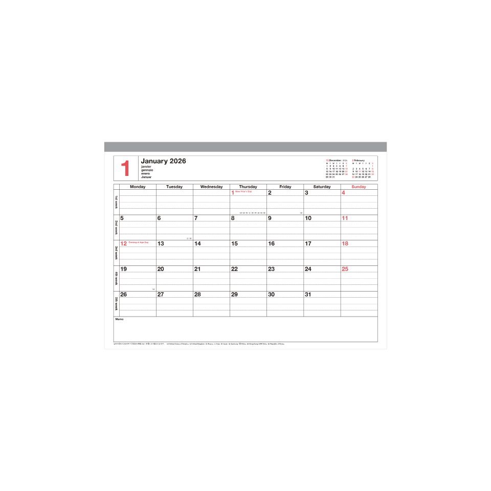 Mark's Notebook Calendar Mini 2026