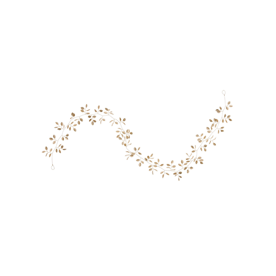 Decorative wreath with small leaves on a white background