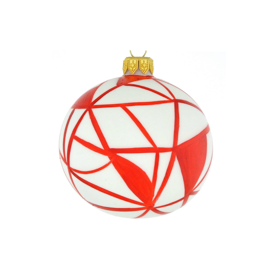 Glass Ornament Geometric Red