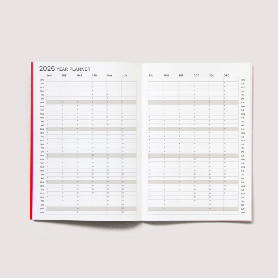 2026 Monthly A4 Planner