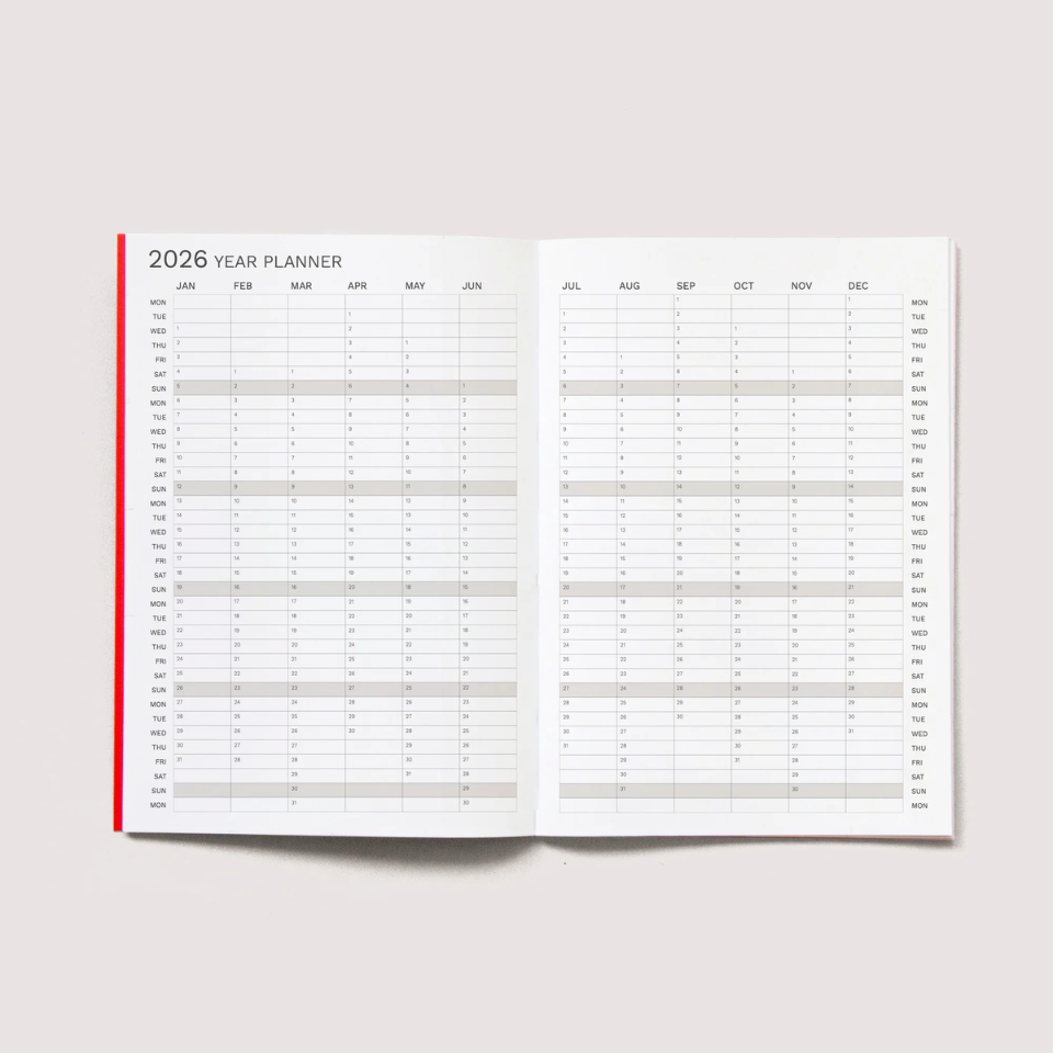 2026 Monthly A5 Planner