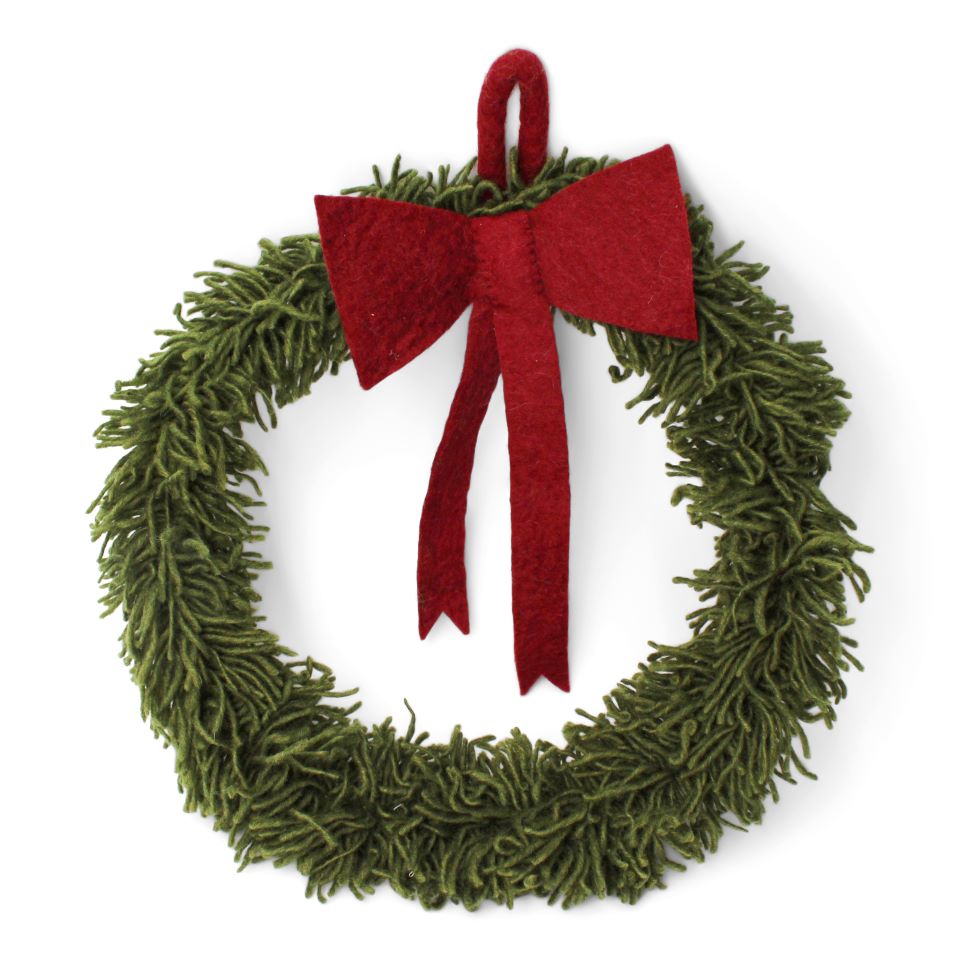 Red Bow Wreath - Large