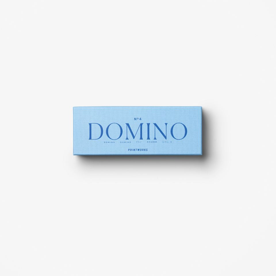 Light blue box with 'DOMINO' branding on a white background