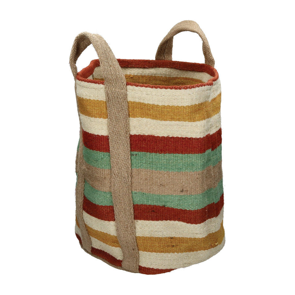 Follina Jute Basket Mixed Stripe