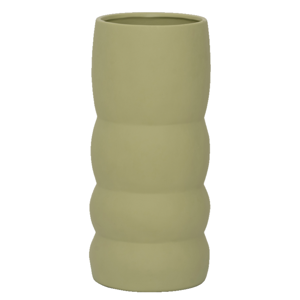 Vase in pale green with a bulbous shape