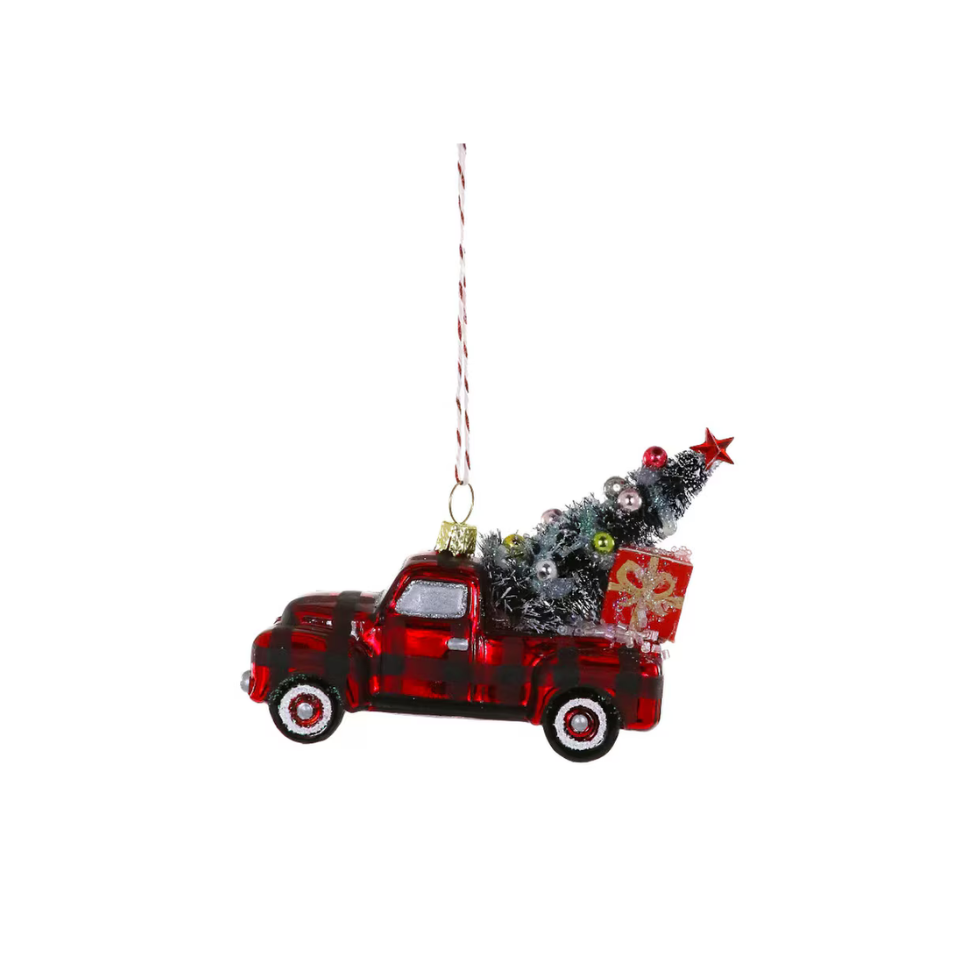 Buffalo Plaid Truck Decoration