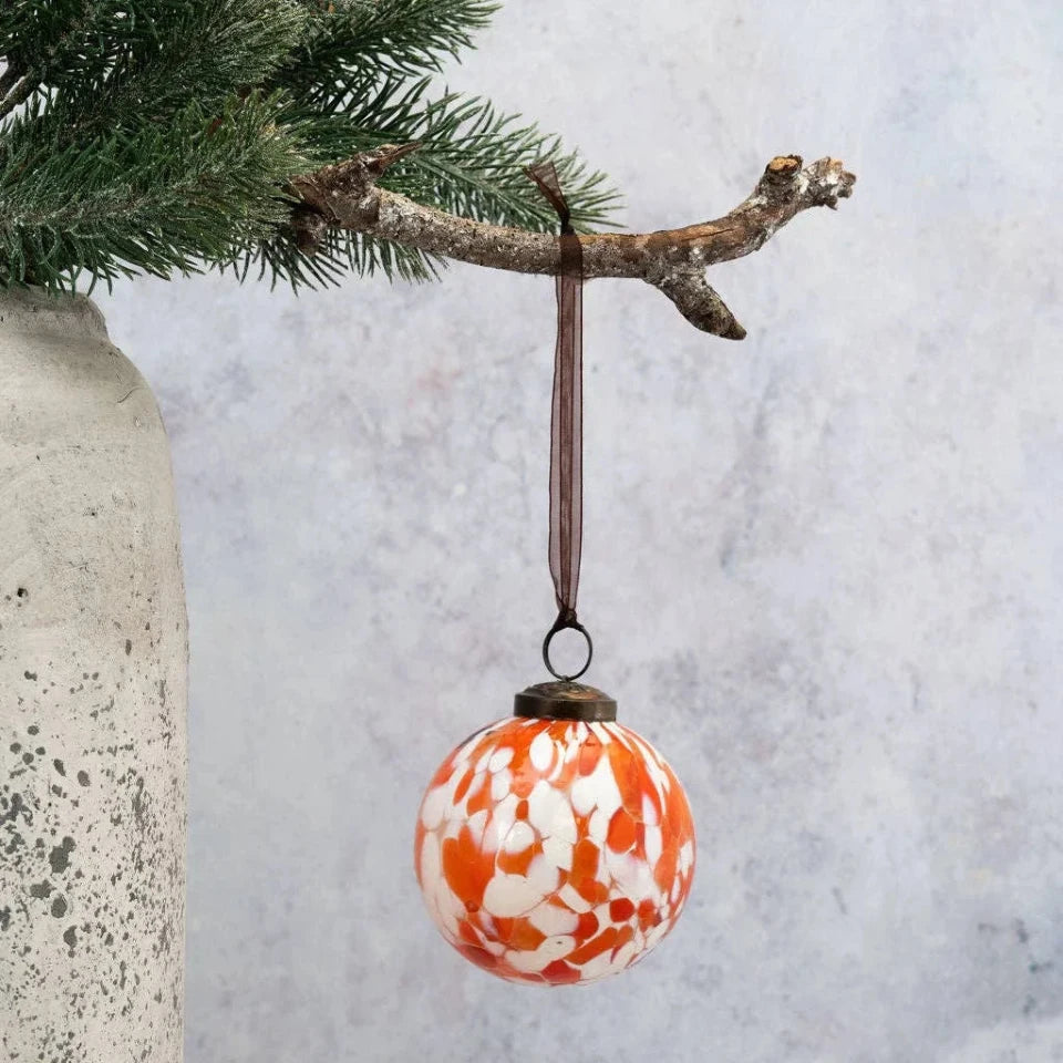 Glass Bauble Tangerine Cheena