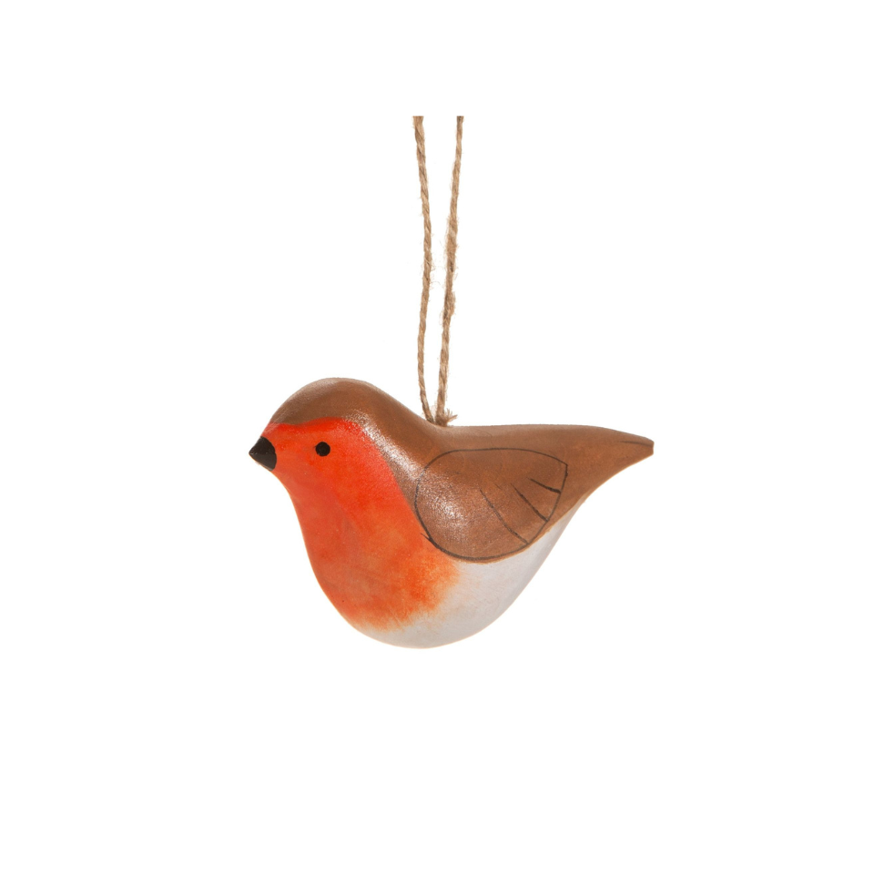 Wooden Hanging Decoration - Robin