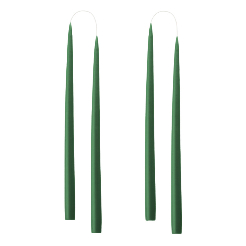 Box of 4 Taper Candles - Bottle Green