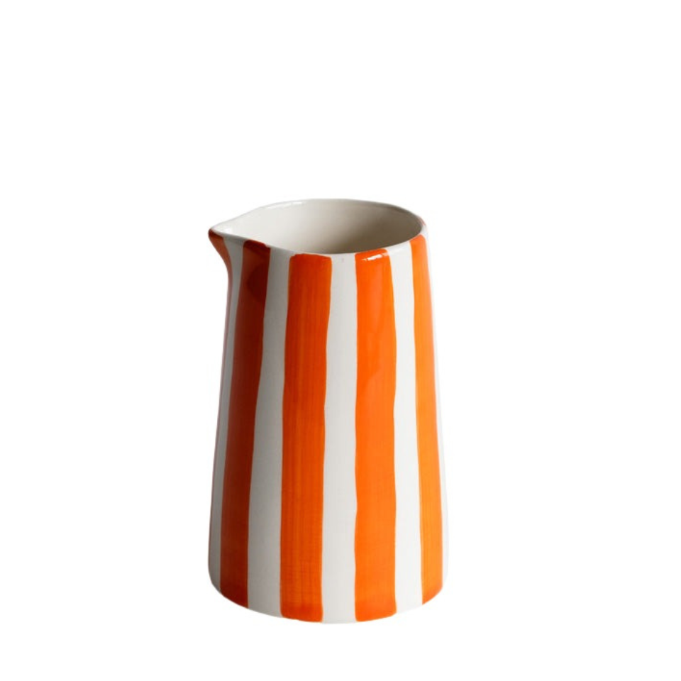 Candy Striped Creamer - Tangerine