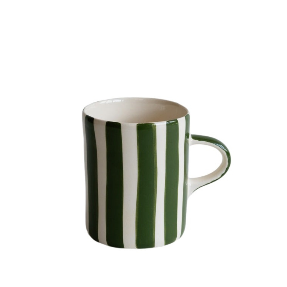 Candy Stripe Demi Mug- Moss Green