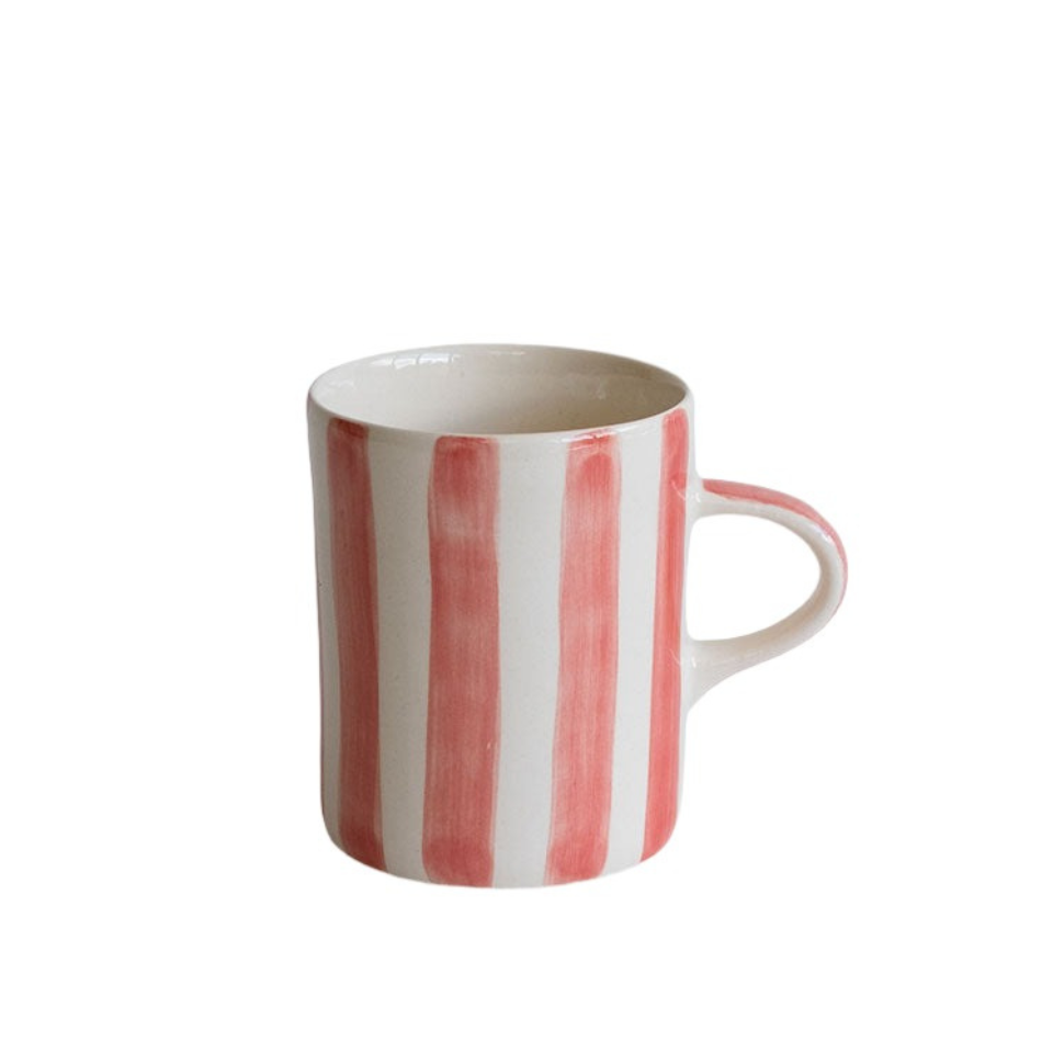 Candy Stripe Demi Mug- Rose