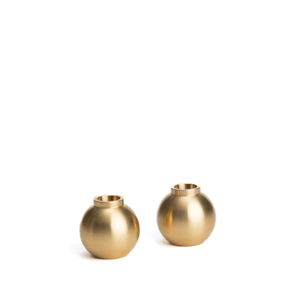 Brass Candle Holder Gemmes Set 2