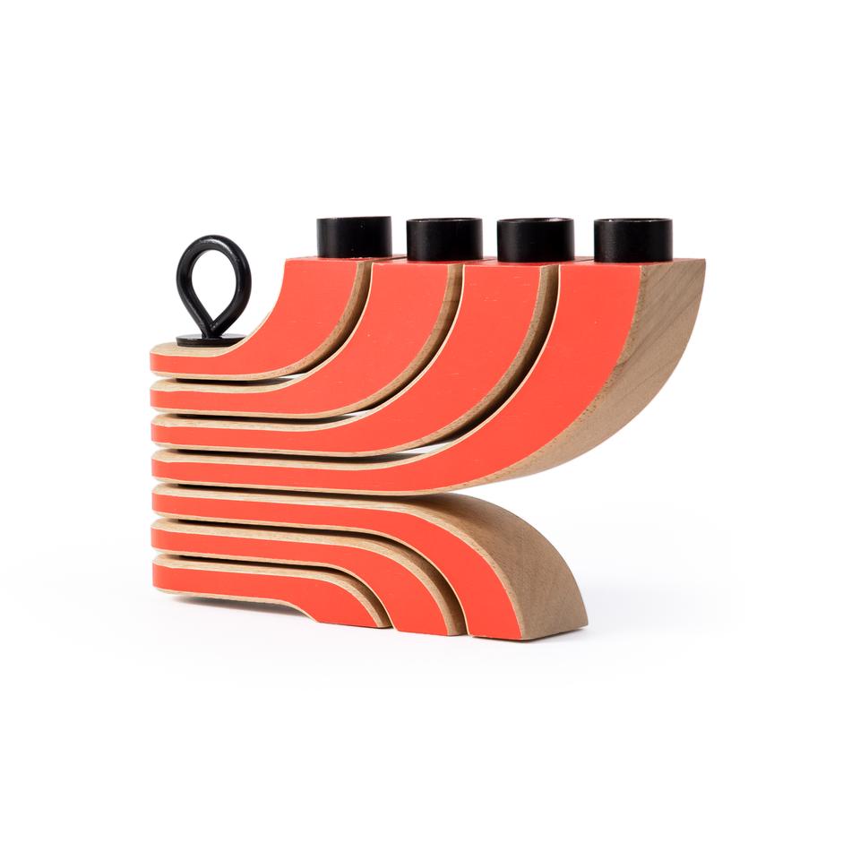 Nordic Light 4-Arm Red Candle Holder
