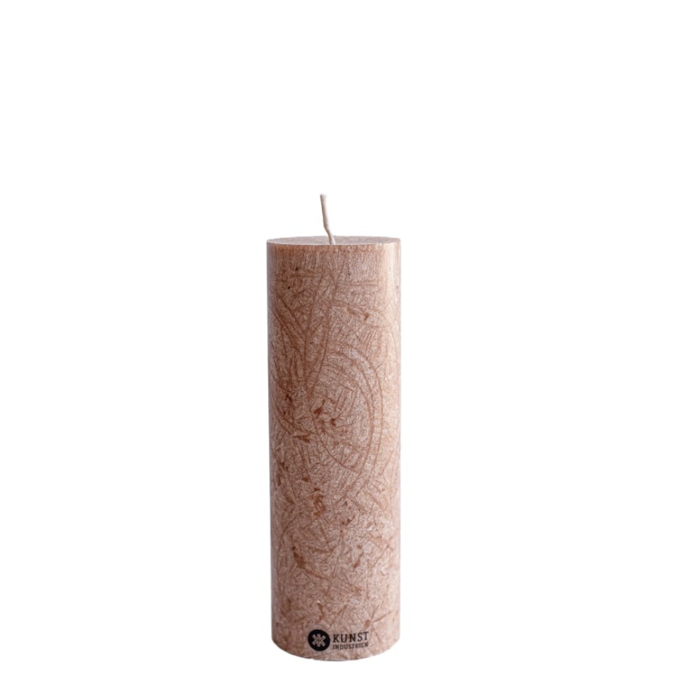 Olive Wax Pillar Candle 18cm Hazelnut