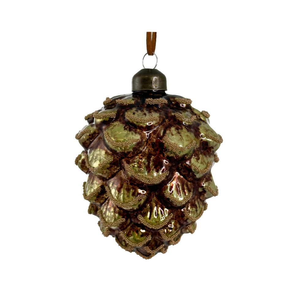 Tree Decoration Pinecone Antique Brown and Green