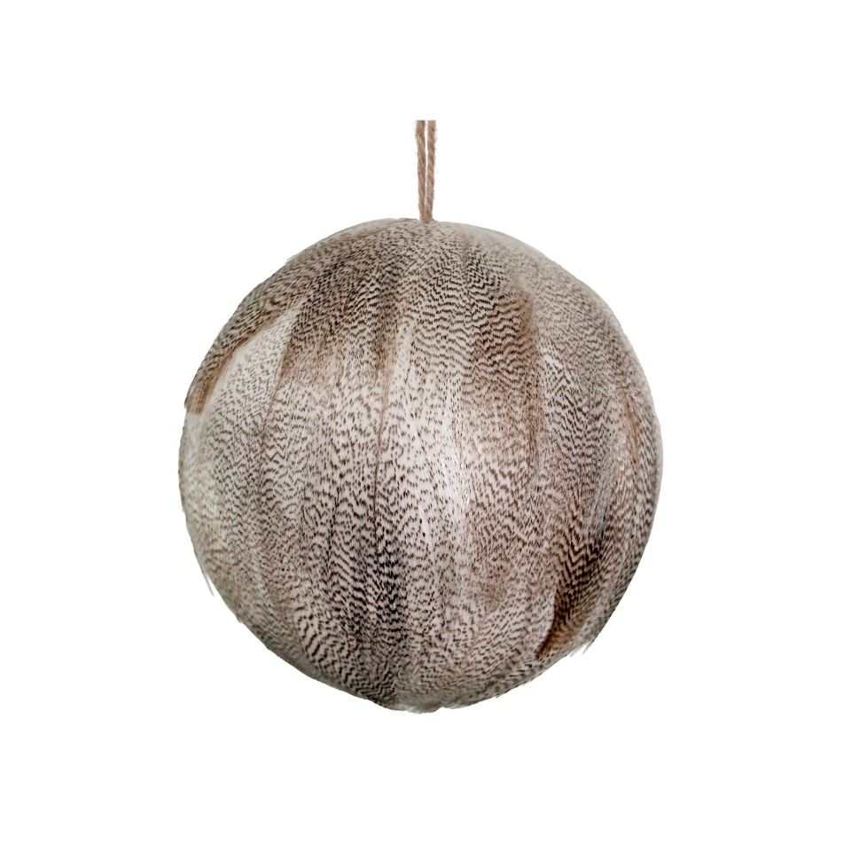 Tree Decoration Feather Ball Grey