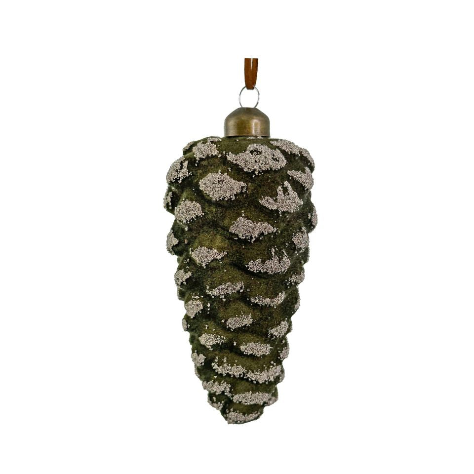 Tree Decoration Pinecone Green Velvet