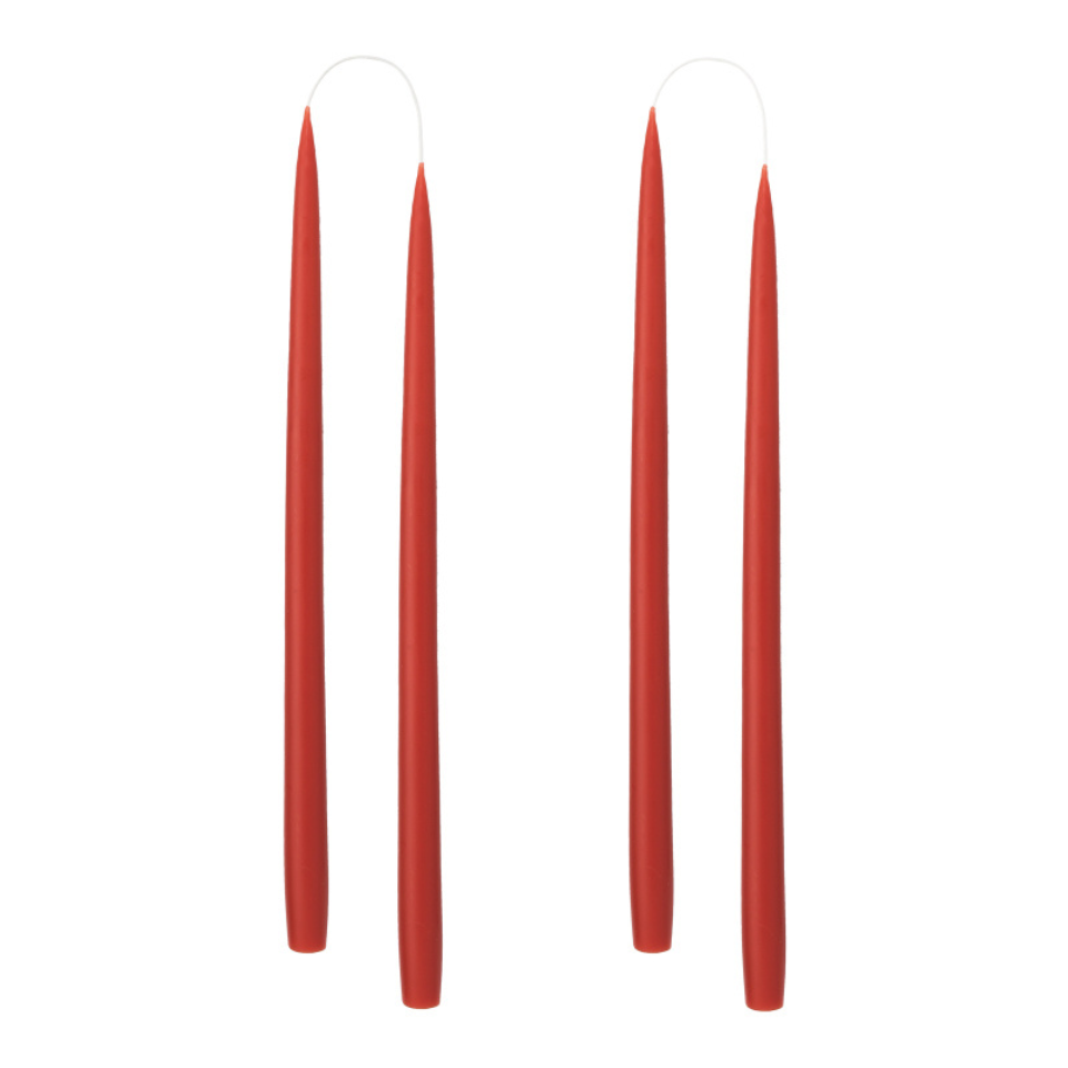 Box of 4 Taper Candles - Rust