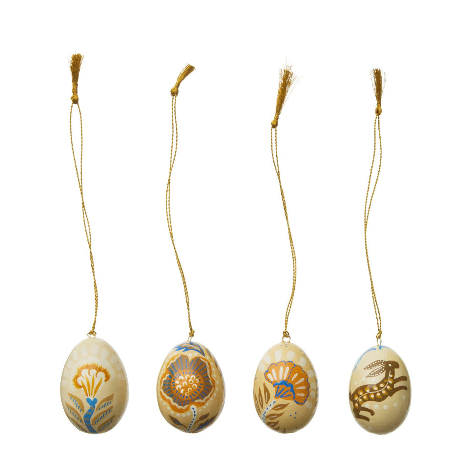 Hand Painted Easter Eggs- Anila Cream Set of 4