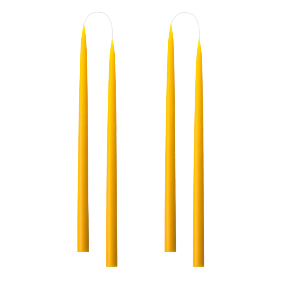Box of 4 Taper Candles - Yellow