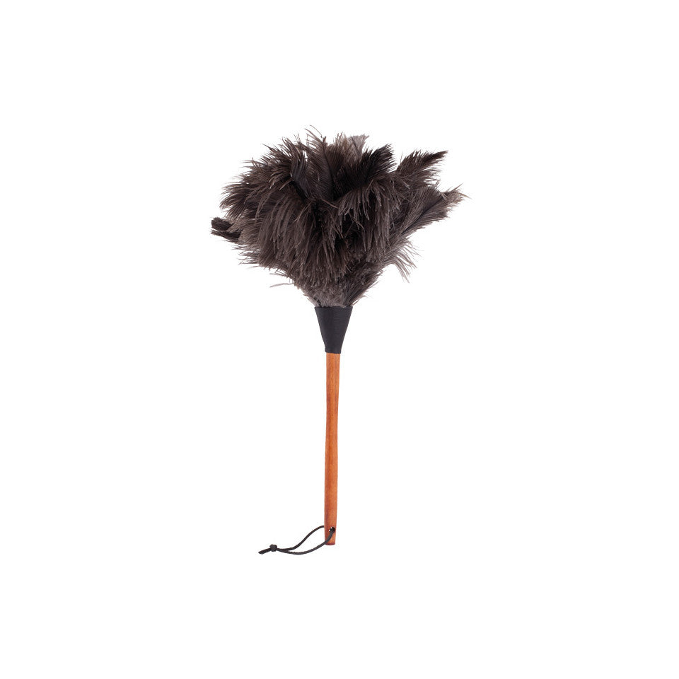 50 cm ostrich feather duster, oiled cherrywood handle.