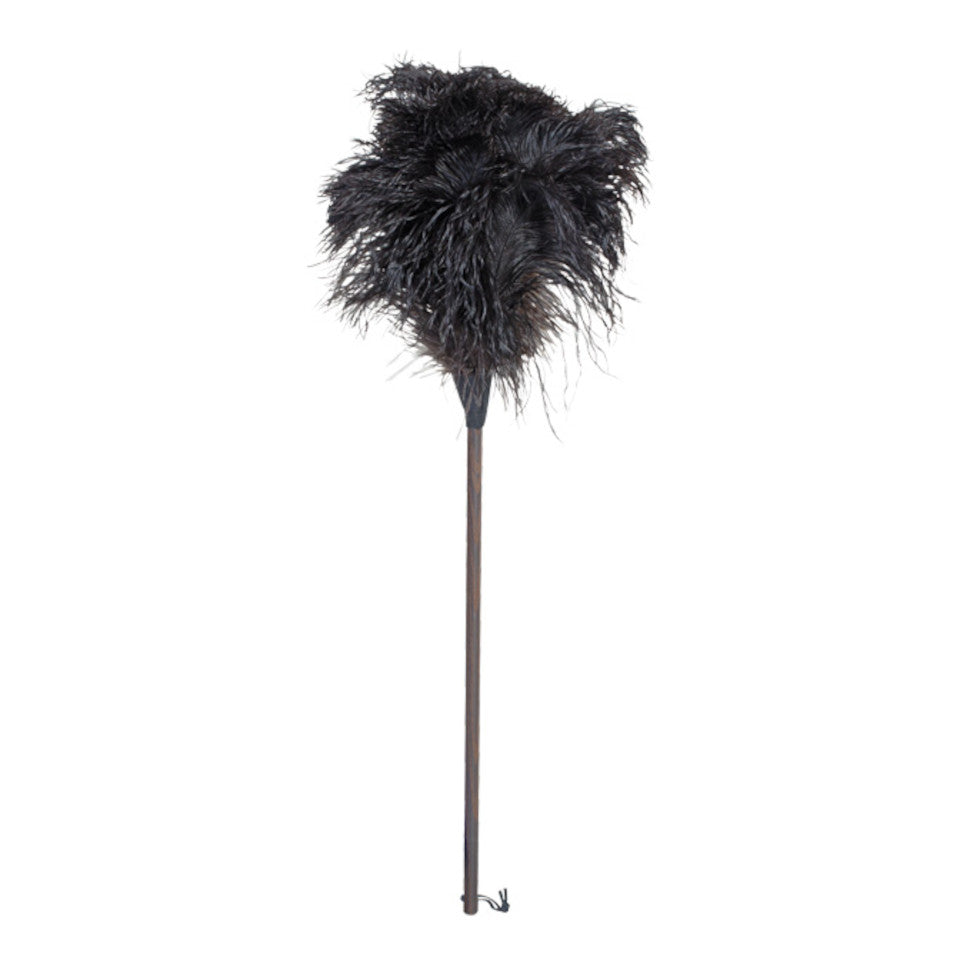 80 cm ostrich feather duster, oiled thermowood handle.