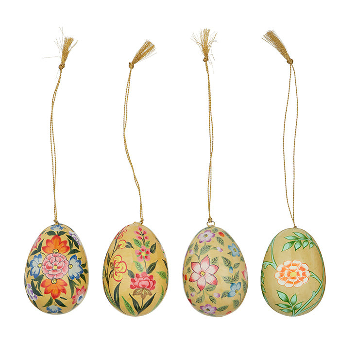 Hand Painted Easter Eggs- Straw Set of 4