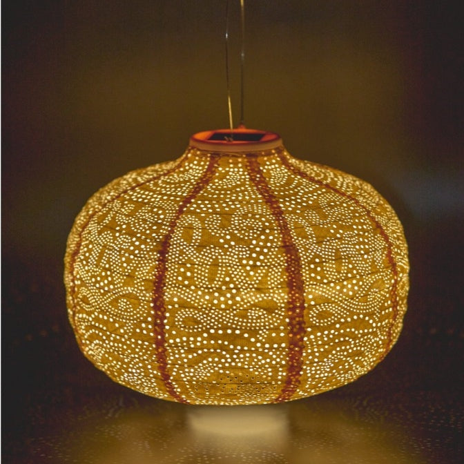 Pumpkin Solar Lantern Yellow