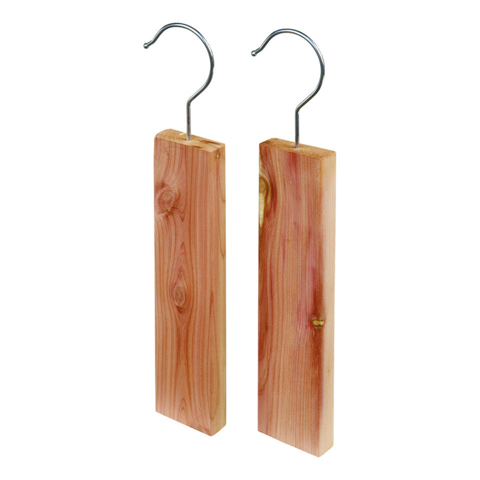 American red cedar moth repellant hooks, set of 2.