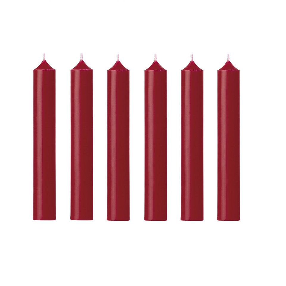 6 Christmas red candles.