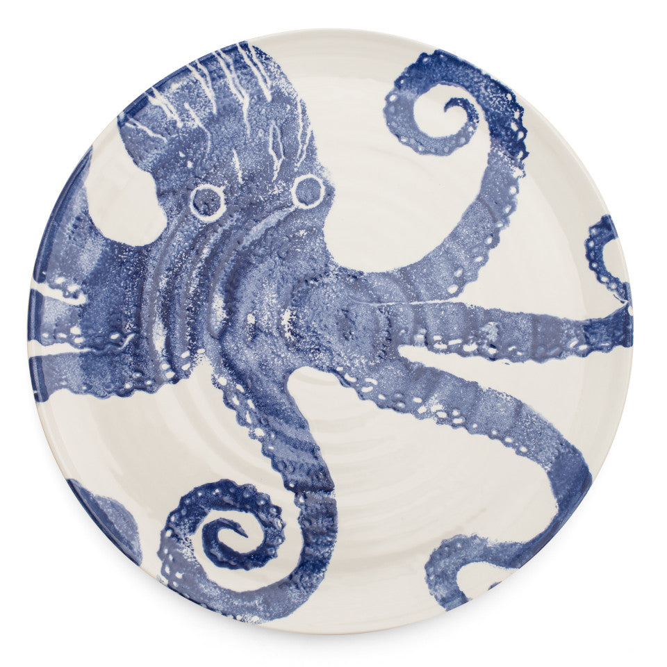 Sea Creatures earthenware Octopus platter, 36.5 cm.