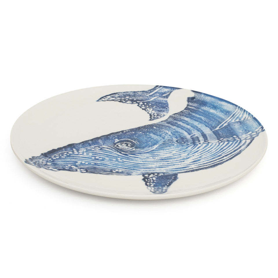 Sea Creatures earthenware Whale platter, 36.5 cm.